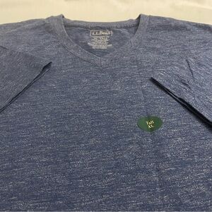 NWT L.L. Bean V-Neck Tee Short Sleeves Heathered Blue 100% Cotton Men’s XL Tall
